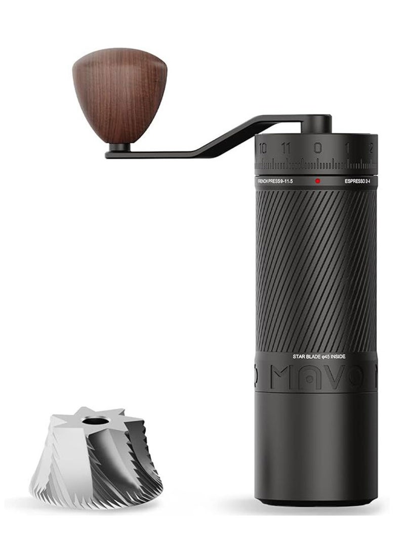MAVOCOFFEE PHANTOX PRO 45MM SS CONINCAL BURR COFFEE GRINDER BLACK - Image 1