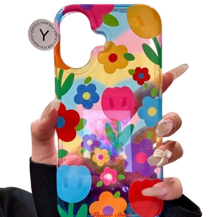 Shockproof iPhone 15 Scratch Resistant IMD Double Layer Case for 15 Plus 15 Pro 15 Pro Max with Double Layer Design and Tulip Pattern in Gold - Image 3