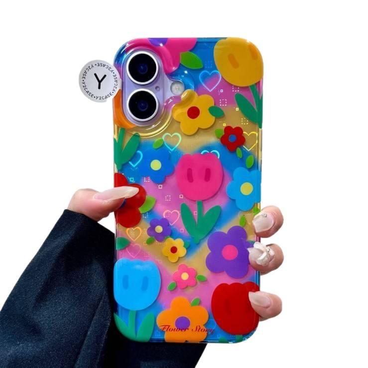 Shockproof iPhone 15 Scratch Resistant IMD Double Layer Case for 15 Plus 15 Pro 15 Pro Max with Double Layer Design and Tulip Pattern in Gold - Image 5