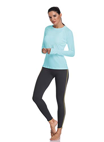 HISKYWIN Women's UPF 50+ Sun Protection Long Sleeve Shirts Outdoor Hiking Fishing Tops HF103- Light Green-S - Image 5