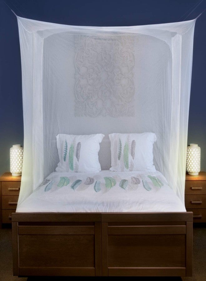Universal Backpackers Mosquito Net for Single to King-Sized Beds - 2 Side Openings & 6 Hanging Loops - Decorative Rectangular Shape for Home & Travel - Bed Canopy Hanging Kit & Carrying Bag Included - Image 1