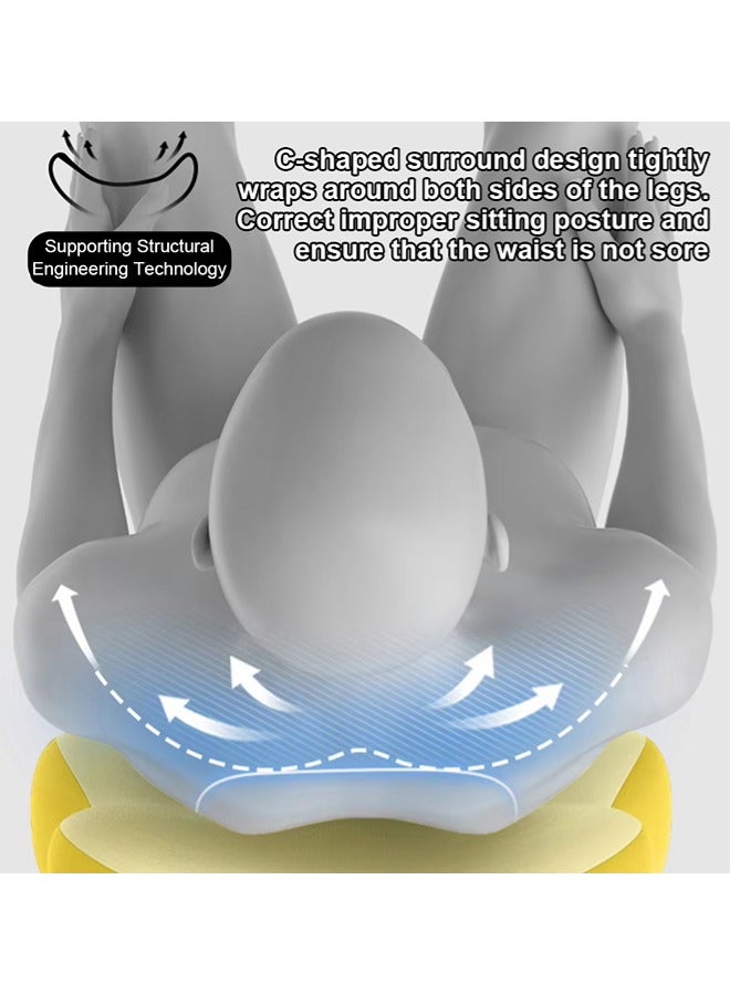 MLADEN 2 قطعة/مجموعة وسادة السيارة وسادة دعم قطنية ميموري فوم للظهر ووسادة للرقبة للسيارة طقم وسادة مسند رأس مريح لمساند الرأس في المكتب وسادة دعم الظهر للسيارة مع حزام قابل للتعديل (بيج) - Image 4