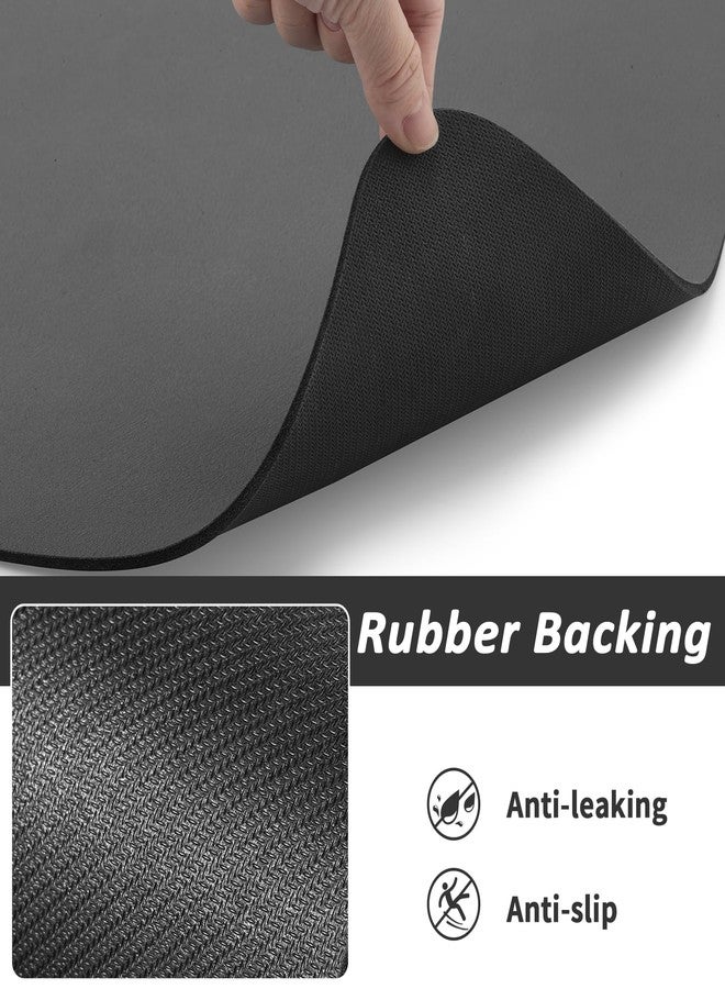 HotLive Pet Feeding Mat - Absorbent Dog Mat for Food and Water, No Stains Cat Bowl Mat, Easy to Clean Pet Placemats, Quick Dry Dog Water Dispenser Mat for Messy Drinkers | Paw Dark Grey 18"x 28" - Image 5