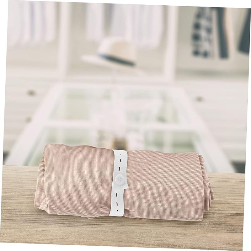 Operitacx 60pcs White Garment Storage Straps Travel Clothes Organizer Elastic Wrapping Bands 32x1 9cm - Image 4