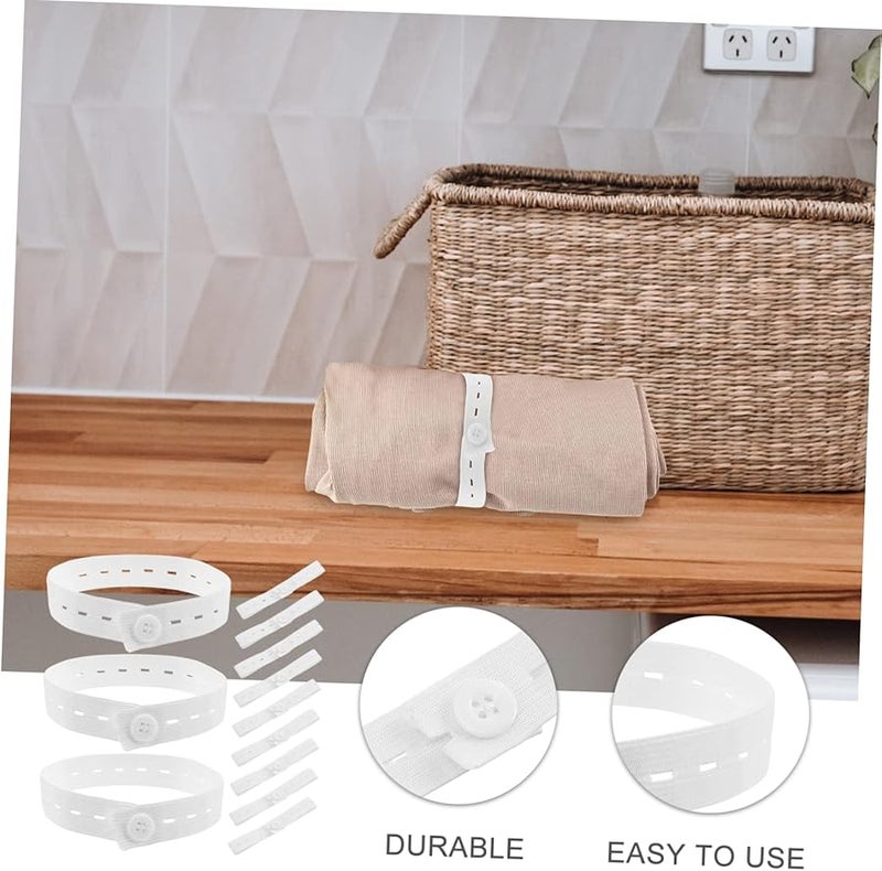 Operitacx 60pcs White Garment Storage Straps Travel Clothes Organizer Elastic Wrapping Bands 32x1 9cm - Image 5