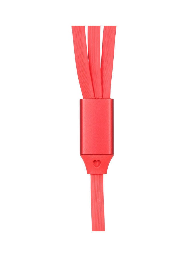 NIBEMINENT 3-In-1 Noodle Design Charging Cable Red  - Image 5