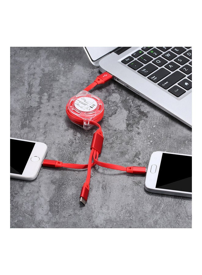 NIBEMINENT 3-In-1 Noodle Design Charging Cable Red  - Image 3