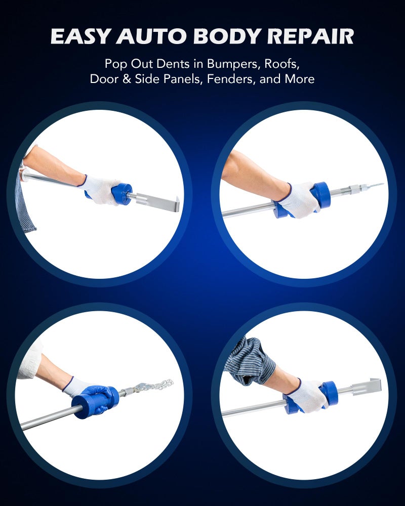 Orion Motor Tech Heavy Duty Slide Hammer Dent Puller Set, Auto Body Removal Kit With 9 Attachments, 14pc Car Remover Tools for Cars Trucks More - Image 3