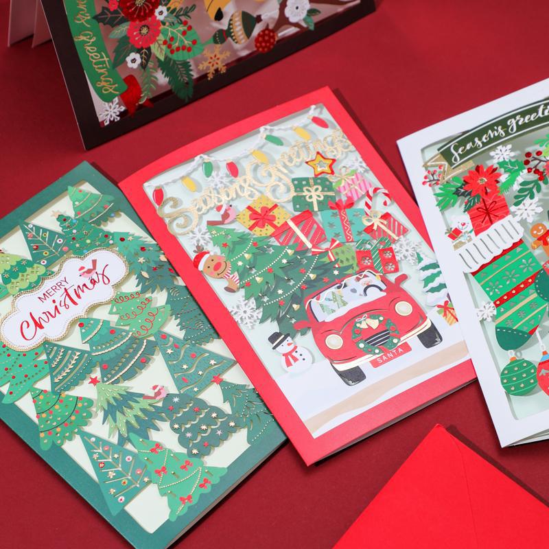 Christmas Eve Creative High-Level Hollow English Greeting Card Blessing Gift Message Card Small Card - Image 2