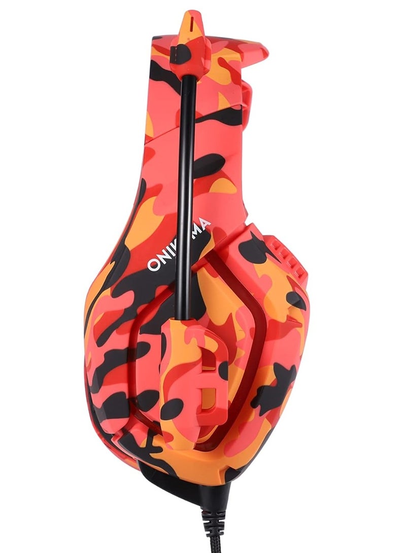 ONIKUMA K1 Stereo Wired Gaming Headset with Mic and Volume Control for Mobile and PC Compatible with Xbox One and Nintendo Switch - Red - Image 3