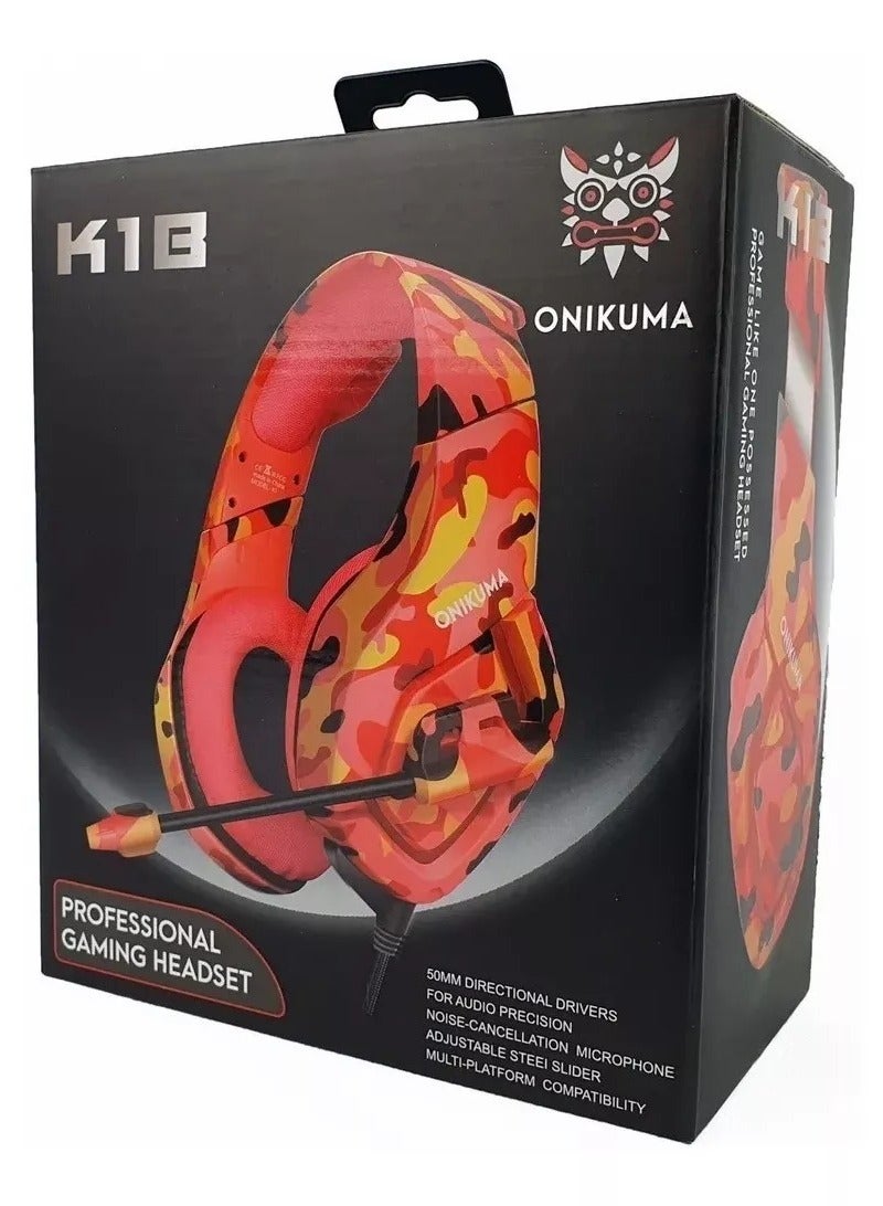 ONIKUMA K1 Stereo Wired Gaming Headset with Mic and Volume Control for Mobile and PC Compatible with Xbox One and Nintendo Switch - Red - Image 4