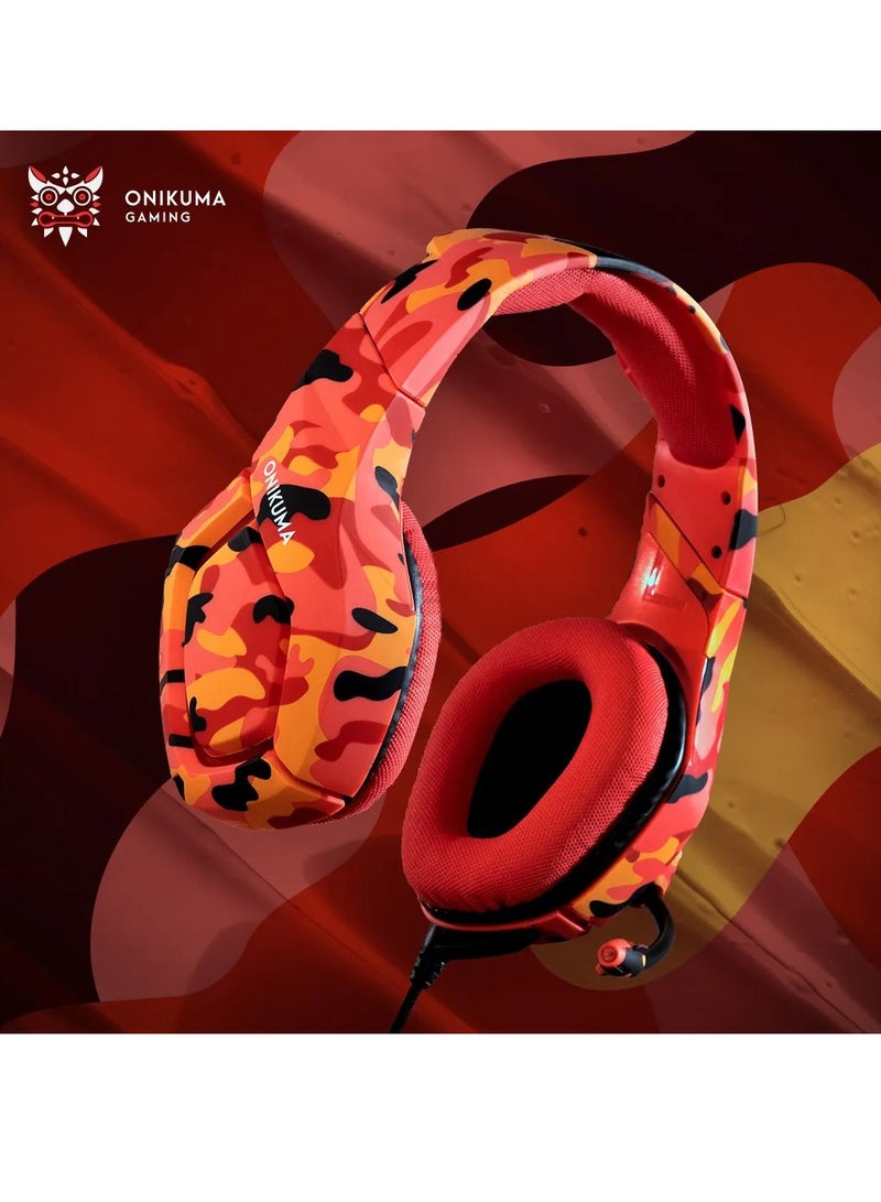 ONIKUMA K1 Stereo Wired Gaming Headset with Mic and Volume Control for Mobile and PC Compatible with Xbox One and Nintendo Switch - Red - Image 5