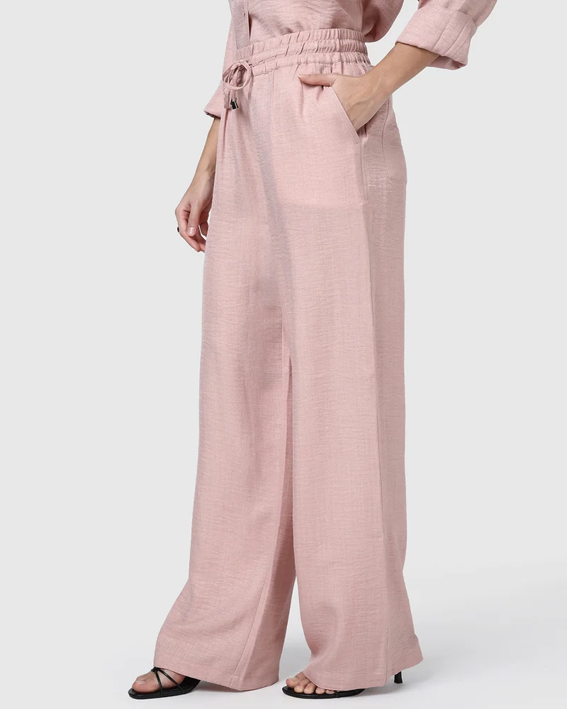بيواكوف Women's Dusty Pink Textured Pants