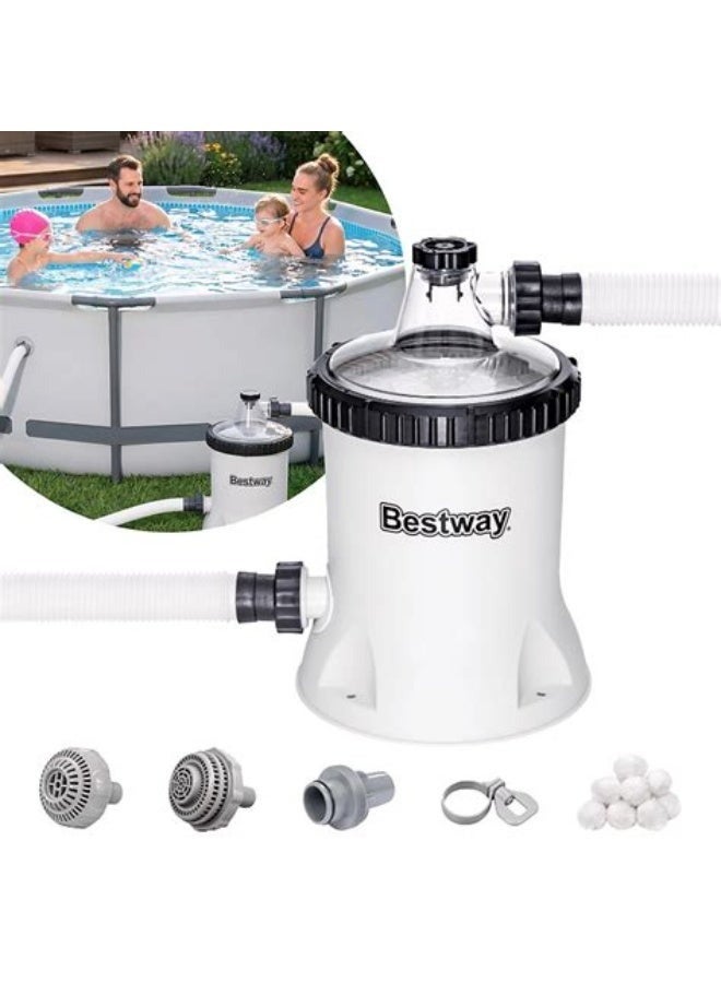 بست واي مضخة فلتر بوليسفير من بيست واي 5.67مضخة ترشيح المسبح من Bestway – نظام ترشيح المسبح فوق الأرض، مضخة فلتر بوليكرة 5.678 لتر8 لتر - Image 2