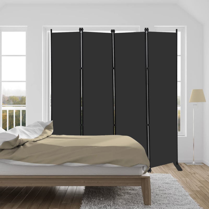 MAYOLIAH 4 Panel Room Divider Screen 6Ft Tall Foldable Privacy Dividers Indoor Wall Partition Room Separator Black - Image 2