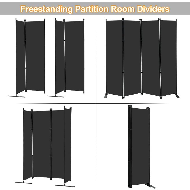 MAYOLIAH 4 Panel Room Divider Screen 6Ft Tall Foldable Privacy Dividers Indoor Wall Partition Room Separator Black - Image 3