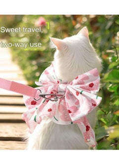 A.M Small Dog Harness Dress and Leash Set Cute Bowknot Puppy Cat Princess Dress Girl Pet Dog Clothes Soft Mesh Floral Print Female Dog Dress for Shihtzu, Papillon etc (Size: L, Chest: 45cm)  - Image 3
