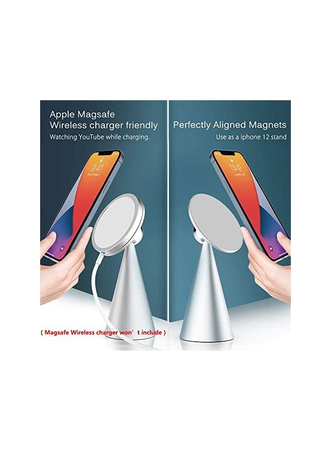Delfino Stand for MagSafe Charger Angle Adjustable Phone Dock Holder Cradle for iPhone 12 Pro Max /12 Pro/12 Mini /12 & iPhone13 Series (Gray) - Image 5