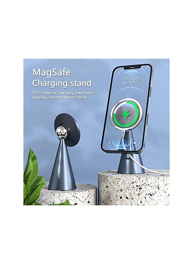 Delfino Stand for MagSafe Charger Angle Adjustable Phone Dock Holder Cradle for iPhone 12 Pro Max /12 Pro/12 Mini /12 & iPhone13 Series (Gray) - Image 2