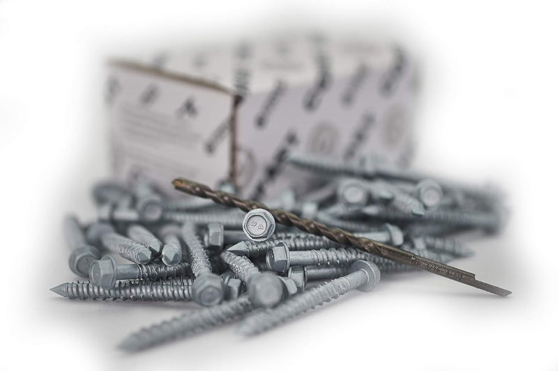 CONFAST 1/4" x 2-1/4" Concrete Screws 410 Stainless Steel Hex with Concrete Drill Bit for Anchoring to Masonry, Block or Brick (50 per Box) - Image 4