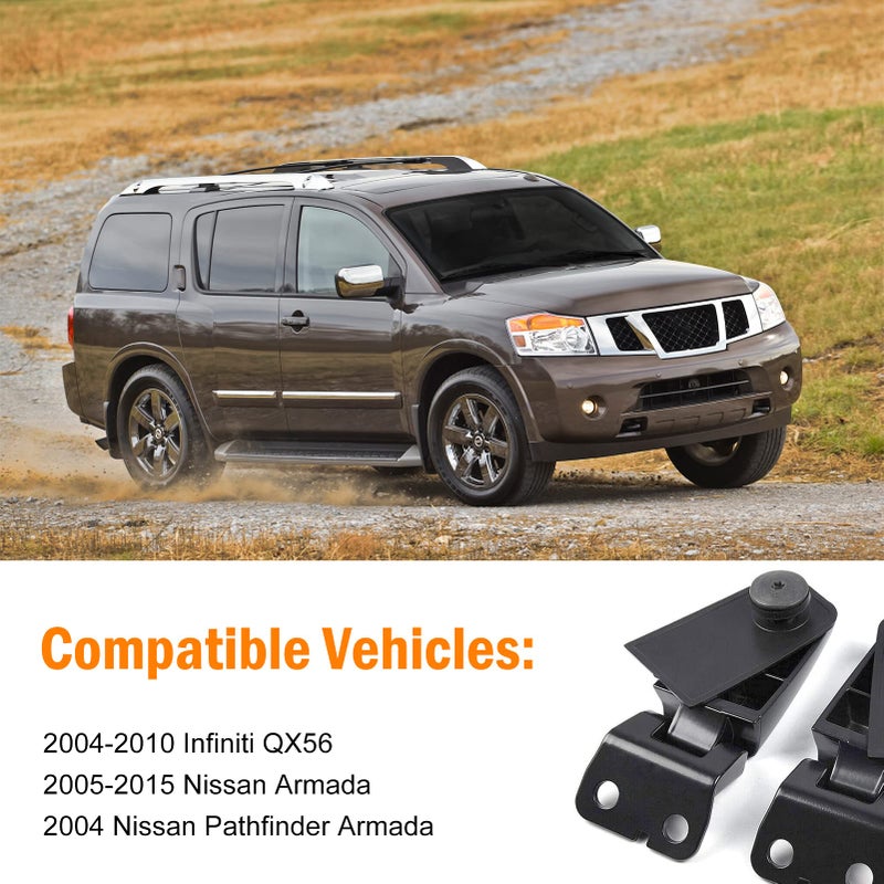 Generic MUSHENG Rear Window Tailgate Liftgate Glass Hinge Kits Compatible with 2005-2015 Nissian Armada,2004-2010 Infiniti QX56, 2004 Nissan Pathfinder Armada (Left & Right) Replace 90321-7S000 90320-7S000  - Image 2