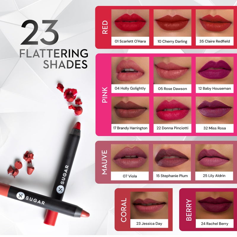 SUGAR Cosmetics Matte as Hell Crayon Lipsticks for Women Lasts Up To 8+ Hours Lip Crayon with Sharpener 2.8 g (Pack of 1) 15 STEPHANIE PLUM - Image 4