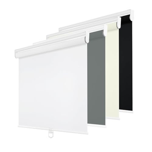 Changshade Blackout Roller Shades Cordless for Windows 100 Room Darkening Window Blinds for Bedroom Thermal Insulated UV Protection Easy Install Pull Down Shades for Home23Wx72HWhite - Image 1