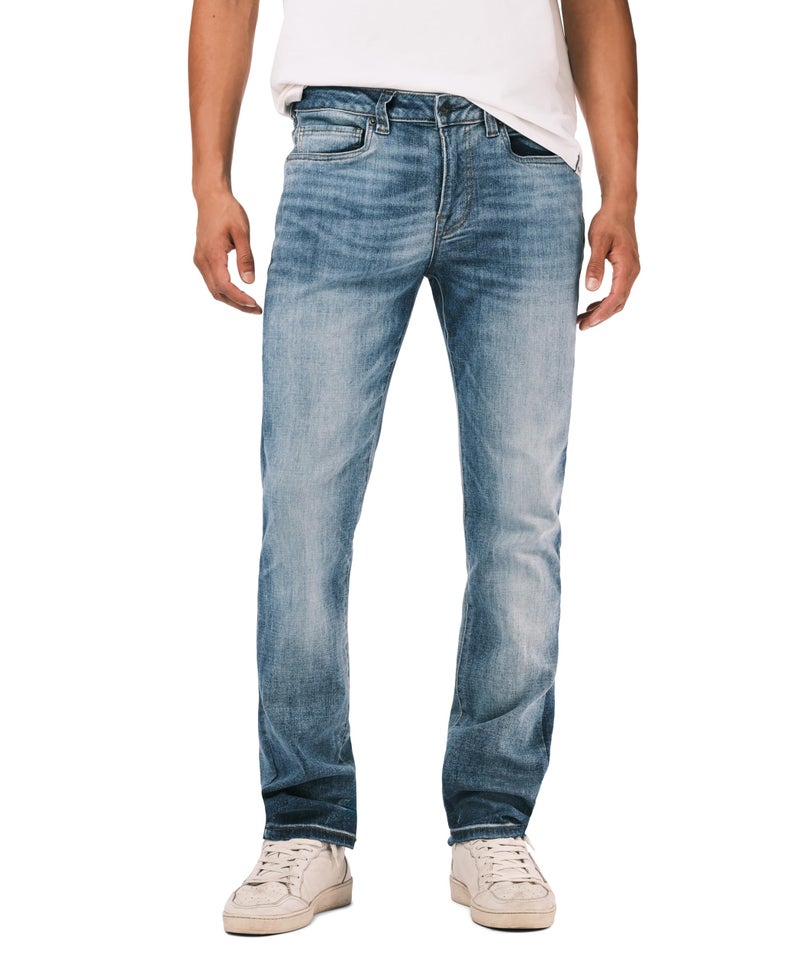 Buffalo David Bitton Men's Slim Ash Jeans, Authentic and Sanded Indigo, 44W x 34L - Image 1