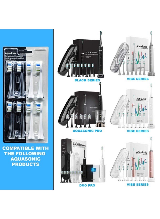 Aquasonic مجموعة من 8 رؤوس فرشاة بديلة من Aquasonic Duo Pro رؤوس فرشاة Proflex مطورة لإزالة البلاك بشكل أفضل من Aquasonic الأصلية - Image 4