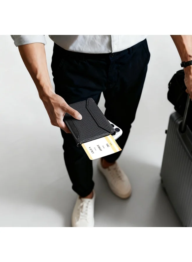 MARK RYDEN  Mark Ryden MR604 Black Magnetic Passport Holder, Premium PU Leather Travel Wallet, Anti-Theft Crossbody Design, One-Hand Magnetic Opening, Holds Cards and SIM Cards, Slim 1.5 cm Lightweight 0.09 kg  | Best Price UAE