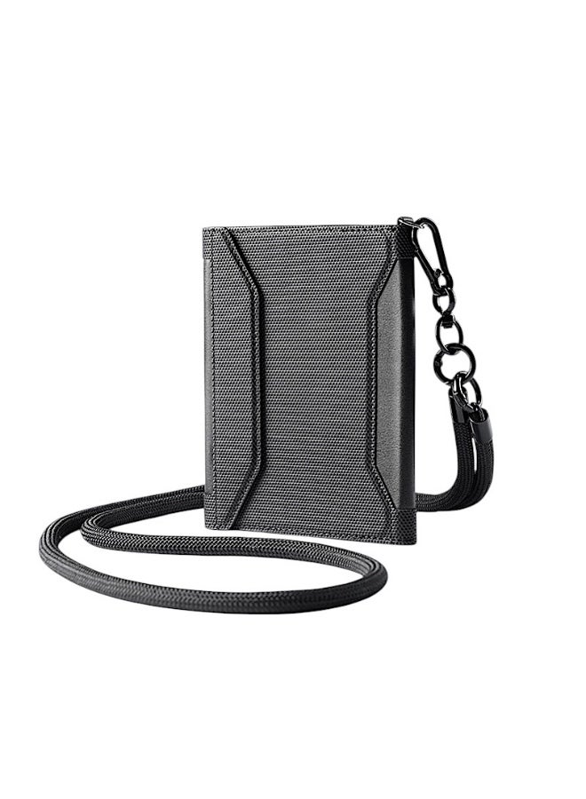 مارك رايدن محفظة جواز سفر مغناطيسية مارك رايدن  سوداء بجلد  فاخر بتصميم مضاد للسرقة وحزام كروس بودي وفتحة مغناطيسية بيد واحدة تتسع للبطاقات وبطاقات  رفيعة وخفيفة الوزن - Image 1