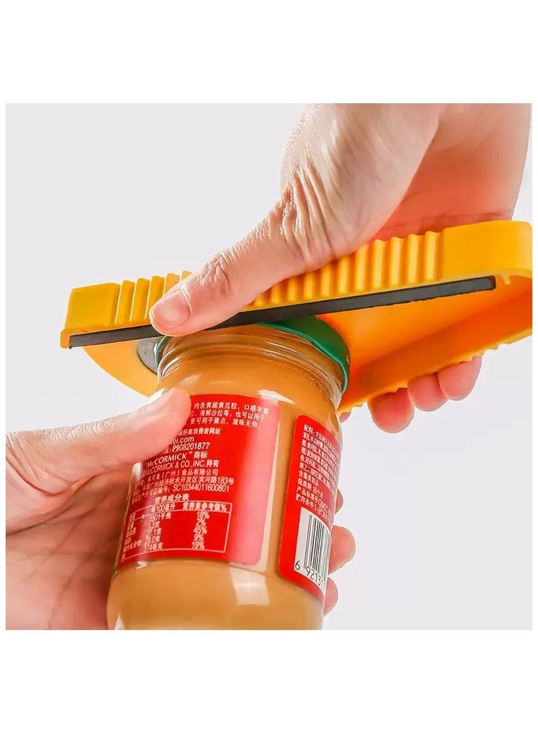 Sunspire Multi-purpose bottle opener and can opener - for stubborn cans, all types of bottles and fish cans, kitchen gadget can opener, suitable for women with little strength and the elderly with arthritis (yellow) - Image 1