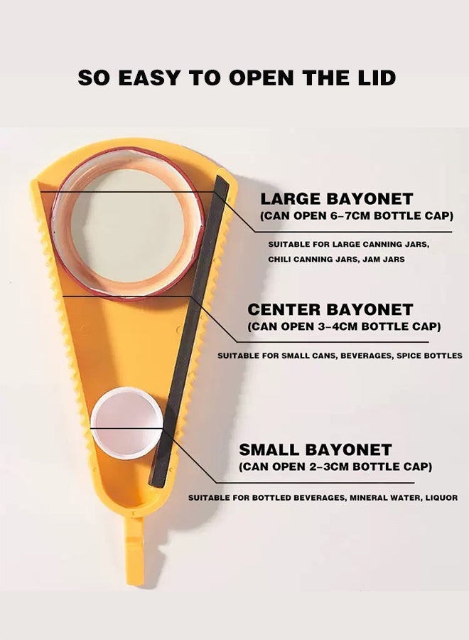 Sunspire Multi-purpose bottle opener and can opener - for stubborn cans, all types of bottles and fish cans, kitchen gadget can opener, suitable for women with little strength and the elderly with arthritis (yellow) - Image 4