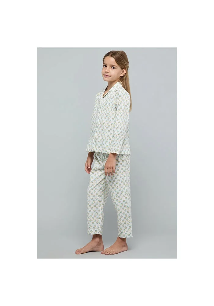 R&b Printed Lapel Collar Pyjama Set