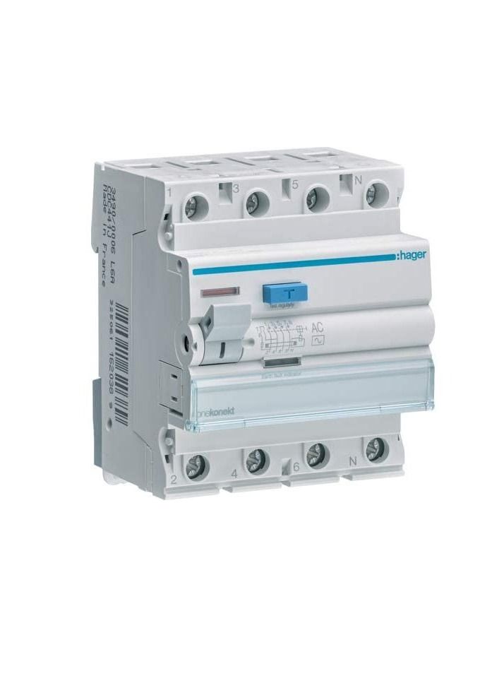 Hager Hager Earth Leakage Circuit Breaker - 40A 4Pole 300MA (ELCB/RCCB) CFC441J  - Image 1