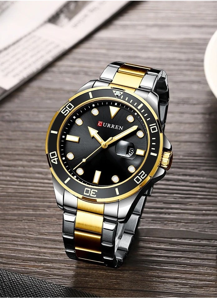 CURREN CURREN 8388 Original Brand Stainless Steel Band Wrist Watch For Men  - Image 2