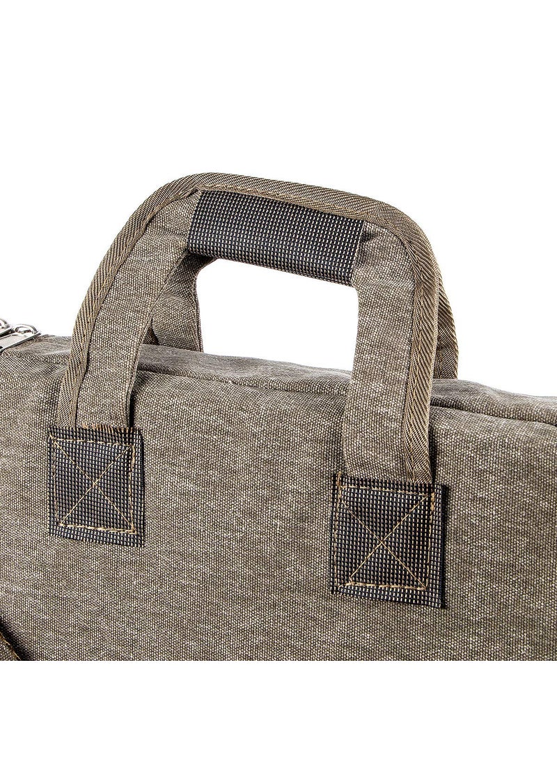 TRANSON TRANSON Art Portfolio Case Artist Backpack Canvas Bag Large 26” x 19.5” Khaki Color  - Image 5