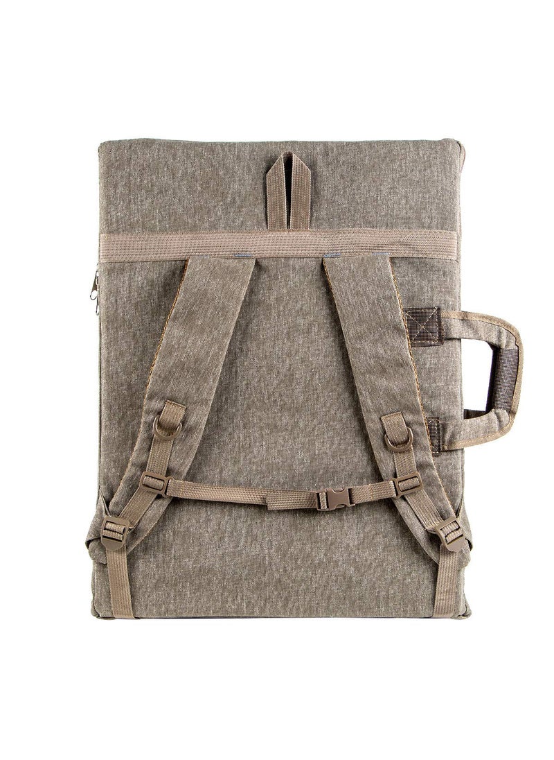 TRANSON TRANSON Art Portfolio Case Artist Backpack Canvas Bag Large 26” x 19.5” Khaki Color  - Image 2