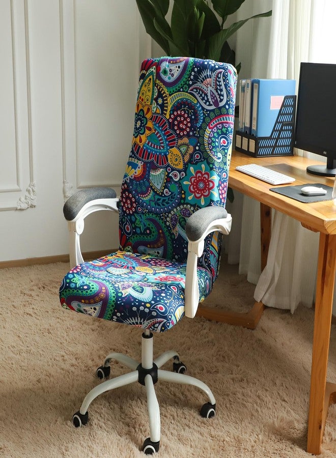 FORCHEER Large Office Chair Cover Stretchable Boho Printed Computer Chair Cover Armrest Office Desk Chair Slipcover Washable Durable - Image 3