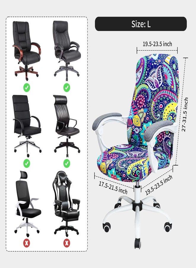 FORCHEER Large Office Chair Cover Stretchable Boho Printed Computer Chair Cover Armrest Office Desk Chair Slipcover Washable Durable - Image 5
