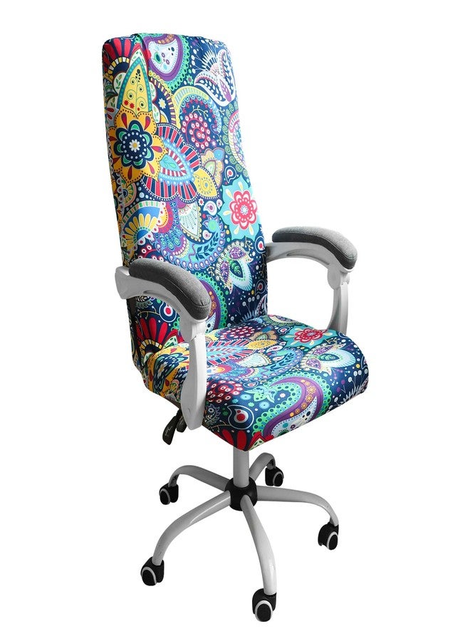 FORCHEER Large Office Chair Cover Stretchable Boho Printed Computer Chair Cover Armrest Office Desk Chair Slipcover Washable Durable - Image 1