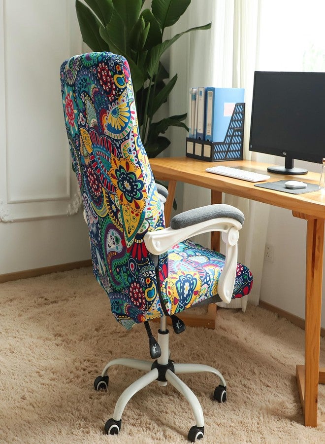 FORCHEER Large Office Chair Cover Stretchable Boho Printed Computer Chair Cover Armrest Office Desk Chair Slipcover Washable Durable - Image 4