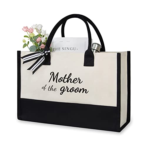 TOPDesign Canvas Tote Bag for Mother of the Groom, Mom Gifts for Mother in Law at Wedding, Engagement, Bridal Shower, Appreciation Gift from Bride - Image 1