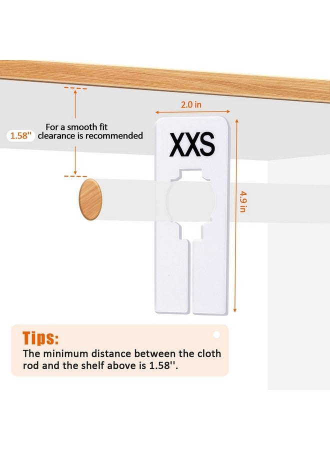توتاتا 40 قطعة من فواصل خزانة الملابس من توتاتا، قابلة للكتابة وإعادة الاستخدام، فواصل رفوف خزانة الملابس، مطبوعة مسبقًا في 8 مقاسات XXS، XS، S، M، L، XL، XXL، XXXL (أبيض) - Image 2