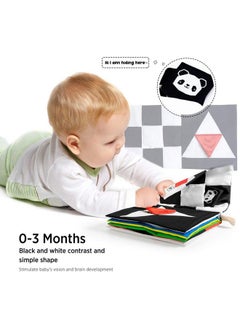 beiens Baby Books Toys High Contrast Black And White Books Non Toxic Fabric Touch And Feel Crinkle Cloth Books Early Educational Stimulation Toys For Infants Toddlers Baby Gift Soft Mirror Toys  - Image 5