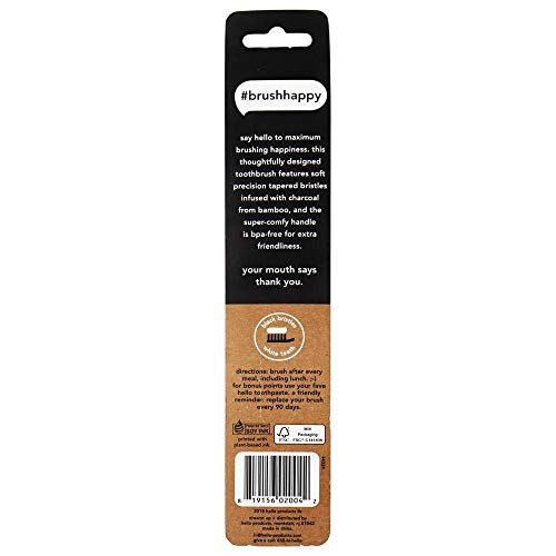 Hello BPA Free Charcoal Bristle Toothbrush - Soft - 1ct Black - Image 3