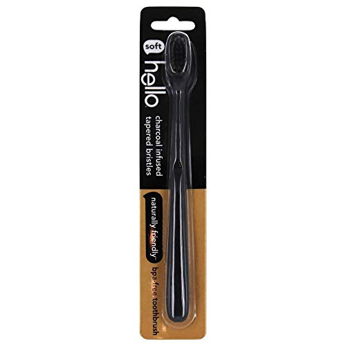 Hello BPA Free Charcoal Bristle Toothbrush - Soft - 1ct Black - Image 2