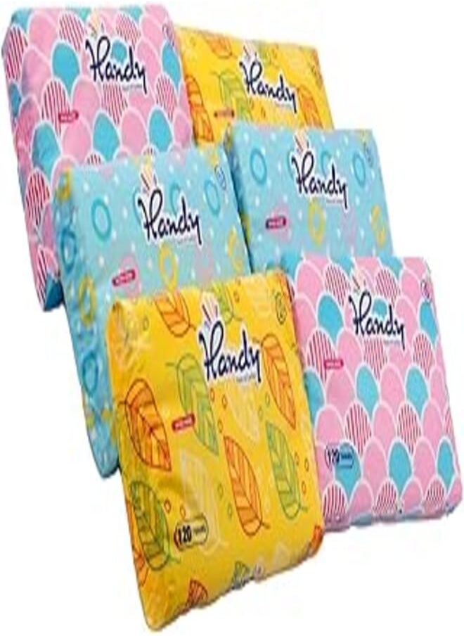 Handy Handy set of 6 bags, 120tissues- multi color 