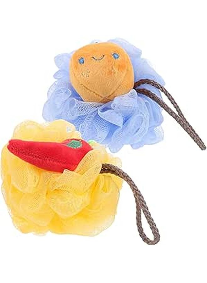 Soft Fruit Bathing Ball And Body Scrubber For Adult And Baby 2 Pack - Image 1