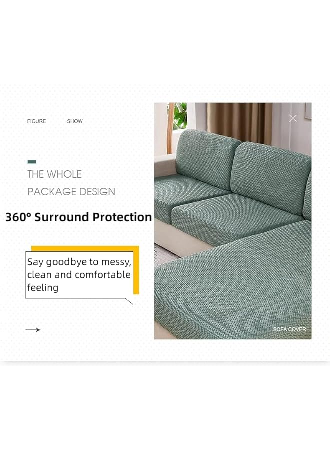 The Bros Universal Sofa Slipcover, 2024 New Wear-Resistant Sofa Cover, L Shape Sectional Couch Covers, Separate Cushion Couch Chaise Cover, High Stretch Furniture Protector (Light Grey,Large 2 Seat) - Image 5